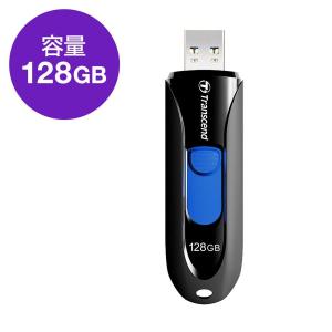 Transcend USBメモリ 128GB USB3.1(Gen1) キャップレス スライド式 JetFlash 790 ブラック TS128GJF790K  5年保証｜サンワダイレクト