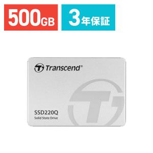 Transcend　500GB　2.5インチ　SATAIII　SSD　TS500GSSD220Q｜サンワダイレクト