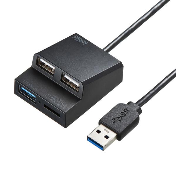 USB3.2Gen1+USB2.0コンボハブ　カードリーダー付き（USB-3HC315BKN）