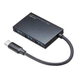 Type-Cハブ 4ポート USB3.1 Gen2対応 薄型 超高速 ブラック（USB-3TCH18BK）｜sanwadirect