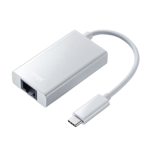 USB3.2 TypeC-LAN変換アダプタ USBハブポート付 ホワイト（USB-CVLAN4WN...