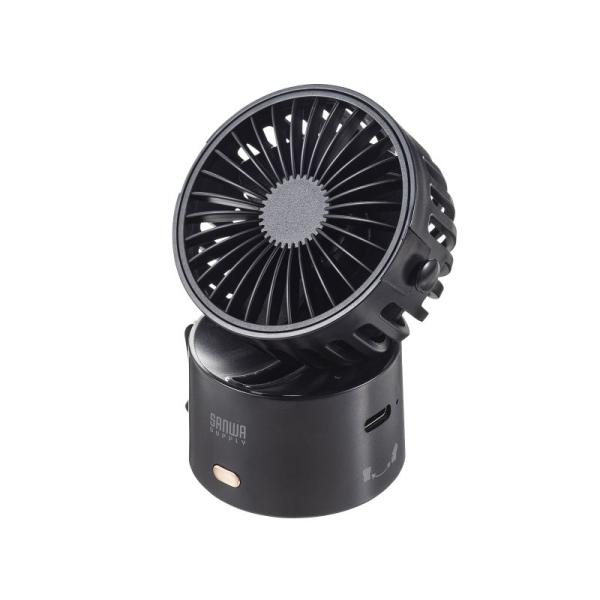 USB扇風機 小型 コンパクト 卓上 グリップ 手持ち 首掛け対応 ミニ USB充電式 風量3段階 ...