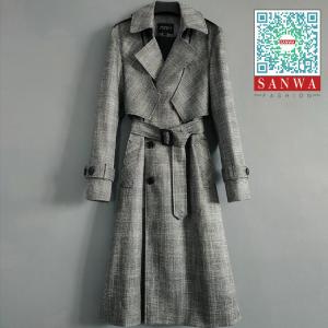 V-men ロングコート ウール カシミヤ ダブル トレンチ ロング 無地
