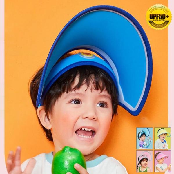 UPF50+ キッズフェイスカバー 子供 サンバイザー　帽子　キッズキャップ　フェイスガード UVカ...