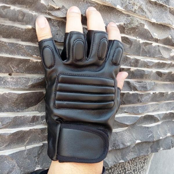 本革手袋　グローブ　メンズ　羊革　半指手袋　 glove　バイク手袋　バイクグローブ　レーシンググロ...