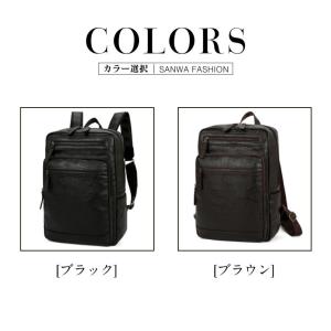 リュック メンズ リュックサック pu革 デイ...の詳細画像2