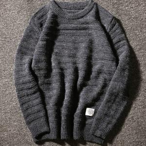 ニット　メンズ　セーター　ニットセーター　sweater　長袖　裏起毛　春　秋　冬　トップス　ルームウエア　保温　防寒　お洒落｜sanwafashion