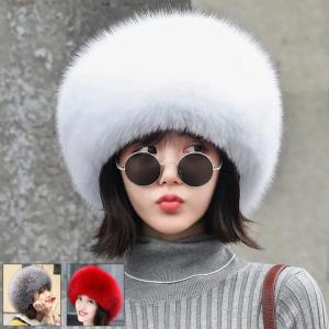 帽子 フォックスファー レディース 毛皮帽子 タッセル リアルファー