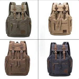 Gootium帆布リュックサック-ミリタリ 旅行用リバックパック オリーブ