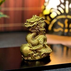 良品　龍　真鍮製　黄銅　龍神様　5本爪　開運　縁起物　アンティーク　置物 置物 風水 皇帝龍 五本爪 ーVer2ー 龍 竜 真鍮 ブロンズゴールド 龍の