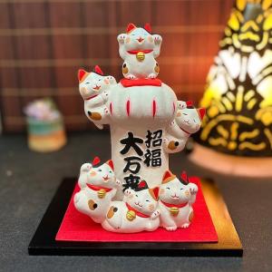 招き猫 特大 al21015 八方来財 ファミリー 家族 猫 笑顔 福 幸運 金運