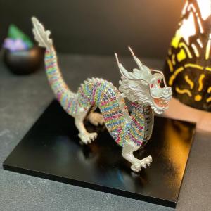 春節　吉祥龍　縁起物　ドラゴンの置物 龍 カエル 金 ドラゴン 4本爪 置物 財運 金運アップ 開運 幸運 招福