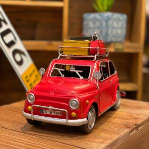 ブリキカー 蒸気機関車 小 赤 アンティーク レトロ コレクション