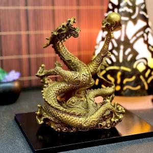 昇龍 ゴールド 金 ブロンズ風 ドラゴン 置物 財運 金運アップ 開運