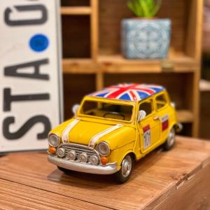 ブリキカー ミニクーパー ユニオンジャック 青 アンティーク レトロ