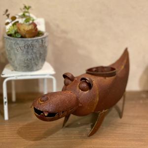 大きなロボット ブリキ製 ガーデニング レトロ お庭づくり 園芸