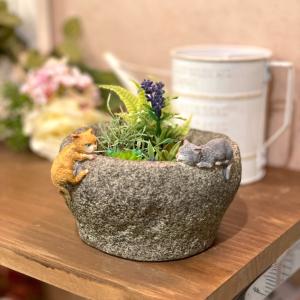 リス レトロ アンティーク風 昭和レトロ 置物 樽かつぎ 力持ち