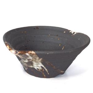 信楽焼 6号 黒化粧変形 盆栽  盆栽鉢  盆栽 苔 皿型 古典 国産 日本製 塊根植物 多肉植物 苔玉 観葉植物 サボテン 鉢 陶器鉢 室内 グリーン