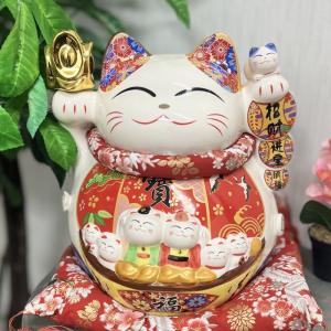 招き猫 特大 al21015 八方来財 ファミリー 家族 猫 笑顔 福 幸運 金運