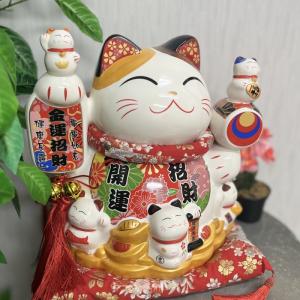 招き猫 特大 al21015 八方来財 ファミリー 家族 猫 笑顔 福 幸運 金運