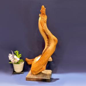 【木彫り】布袋尊 七福神 置物 木目 一点物 縁起物 インテリア アンティーク 桧木 木彫り 布袋尊 布袋様 七福神 丸 一点もの 縁起物 金運アップ