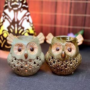 フクロウのキャンドルホルダー 小 フクロウ キャンドル ろうそく