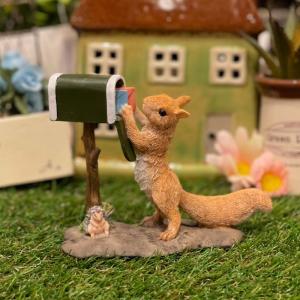 リス レトロ アンティーク風 昭和レトロ 置物 樽かつぎ 力持ち