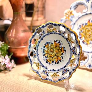 絵皿 ポルトガル 手描き PAIREAL フェアリアル 花柄 ピンク 直径