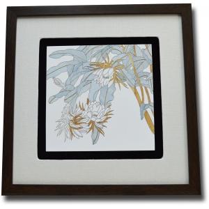 木彫りアート ウッドスカルプチャー 白い花A ウッドアートパネル モダン 絵画 壁掛け 木製 アジアン雑貨 インテリア 45×45 送料無料
