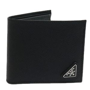 PRADA（プラダ） 二つ折り財布 トライアングル ブラック メンズ PRADA