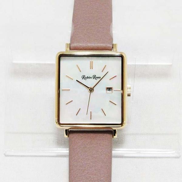 【ルビンローザ】腕時計 レディース ソーラー スクエア シェル文字盤 革ベルト ★ R603SOLP...
