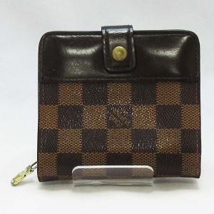 LOUIS VUITTON ダミエ　エベヌ　コンパクトジップ LOUIS VUITTON ルイヴィトン M61668 コンパクト・ジップ ダミエ エベヌ