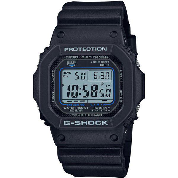 【G-SHOCK】カシオ 腕時計 オリジン スクエア ブラック ライトブルー マルチバンド6 電波 ...