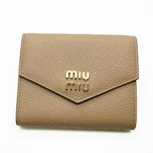 【新品】ミュウミュウ (MIUMIU) レディース 三つ折り財布  5MH040 2DT7 F0036 SABBIA