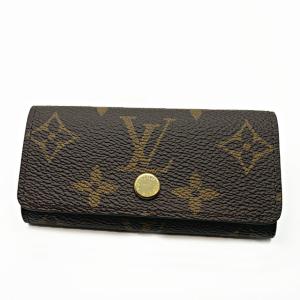 【新品】ルイヴィトン (LOUIS VUITTON) 4連キーケース ミュルティクレ4 モノグラム M82923 ブラウン ブルー