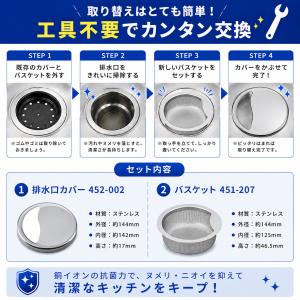 キッチン 流し台 シンク カクダイ 排水口カバ...の詳細画像5