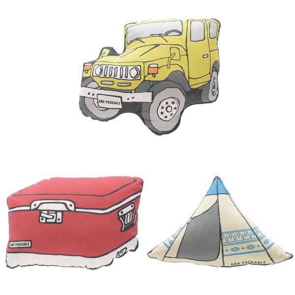AND PACKABLE クッション キャンプ1 綿100 全3種 夏祭り
