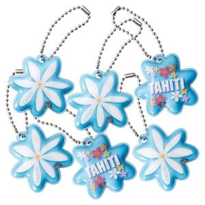 タヒチお土産  ティアレ LEDライト付き キーチェーン
