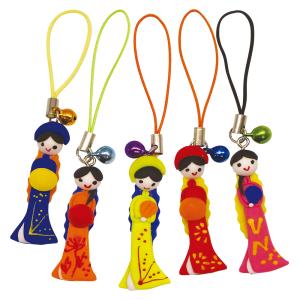 ベトナム土産  アオザイ人形ストラップ 5個セット 206065