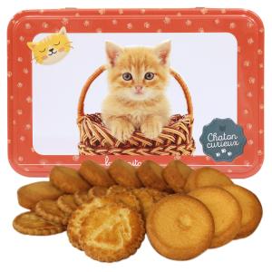 ギフト ラ トリニテーヌ 子猫 オレンジ 缶 キャッツ キュリュ ネコ ガレット パレット 詰め合わせ 880164