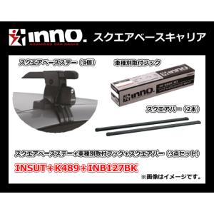 inno フリード GB5〜8系（フラッシュレール無車）INSUT＋K489＋INB127BK カーメイト スクエアベースキャリア（1台分）