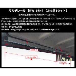 ロッキープラス 室内キャリア RW-16N マルチレール（左右各1）NV350 キャラバン（ロングボディ.標準ルーフ専用※バン専用）｜sanyodream