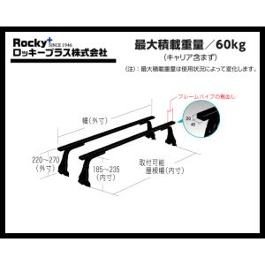 ロッキープラス ルーフキャリア SGR-01 長尺物.回転灯用に最適！スチール＋ペイント（前後2本入り）｜sanyodream