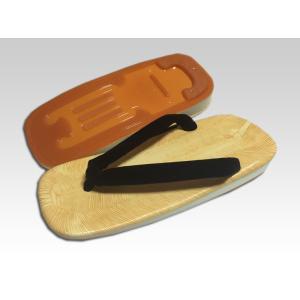 男性用草履　黒鼻緒　アメ底　Lサイズ（台寸約25.0cm）