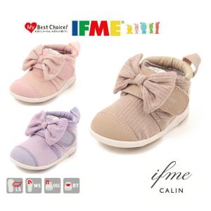 イフミー カラン IFME 20-3816 ジュニア キッズ スニーカー 子供靴 女の子 ローカット 女の子 かわいい リボン ハート ベルクロ ピンク パープル ベージュ