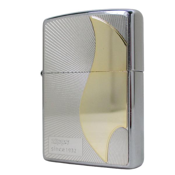 ジッポー オイルライター メタルコンビプレート フレイム炎200P-FLM&amp;ギフトボックスセット（オ...