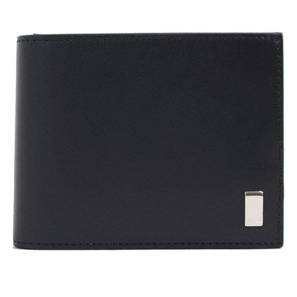 財布 二つ折りサイフ 小銭入れ付き ダンヒル 本革 19F2F32AT001R BLACK SIDE...