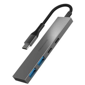 USBハブ USB 接続 4ポート Type-C x2 Type-A x2 アルミ 外付けHDD 充電 データ転送 グリーンハウス GH-HB3C4A-SV/1080/送料無料｜saponintaiga