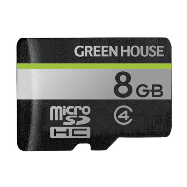 マイクロSDカード microSDHCカード 8GB 8ギガ SDカード変換アダプタ付属 グリーンハ...