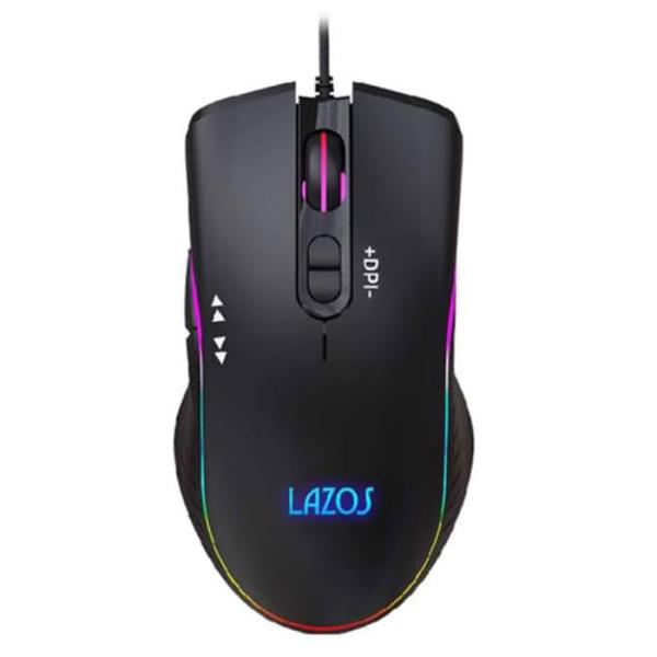 RGB有線ゲーミングマウス 7ボタン ブラック PC パソコン ゲーム用 LAZOS(ラソス)L-M...